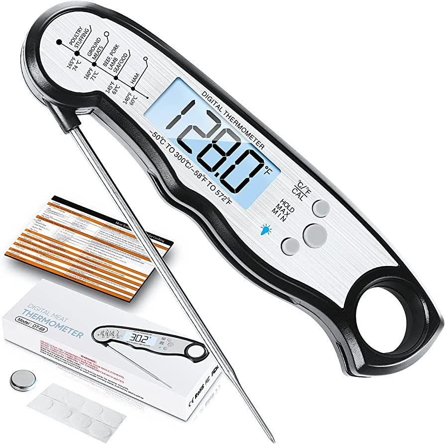 Digital Meat Thermometer, Waterproof Instant Read Food Thermometer for Cooking and Grilling, Kitc... | Amazon (US)
