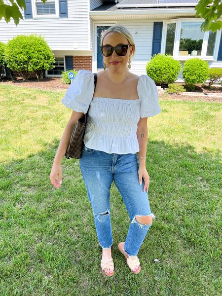 Mom uniform, but upgrade it ✨

This top was so comfy and flattering. It was a perfect swap from a usual t-shirt with jeans for our day out. It’s under $30 right now and a staple for summer 🫶🏼



#LTKstyletip #LTKsalealert #LTKunder50