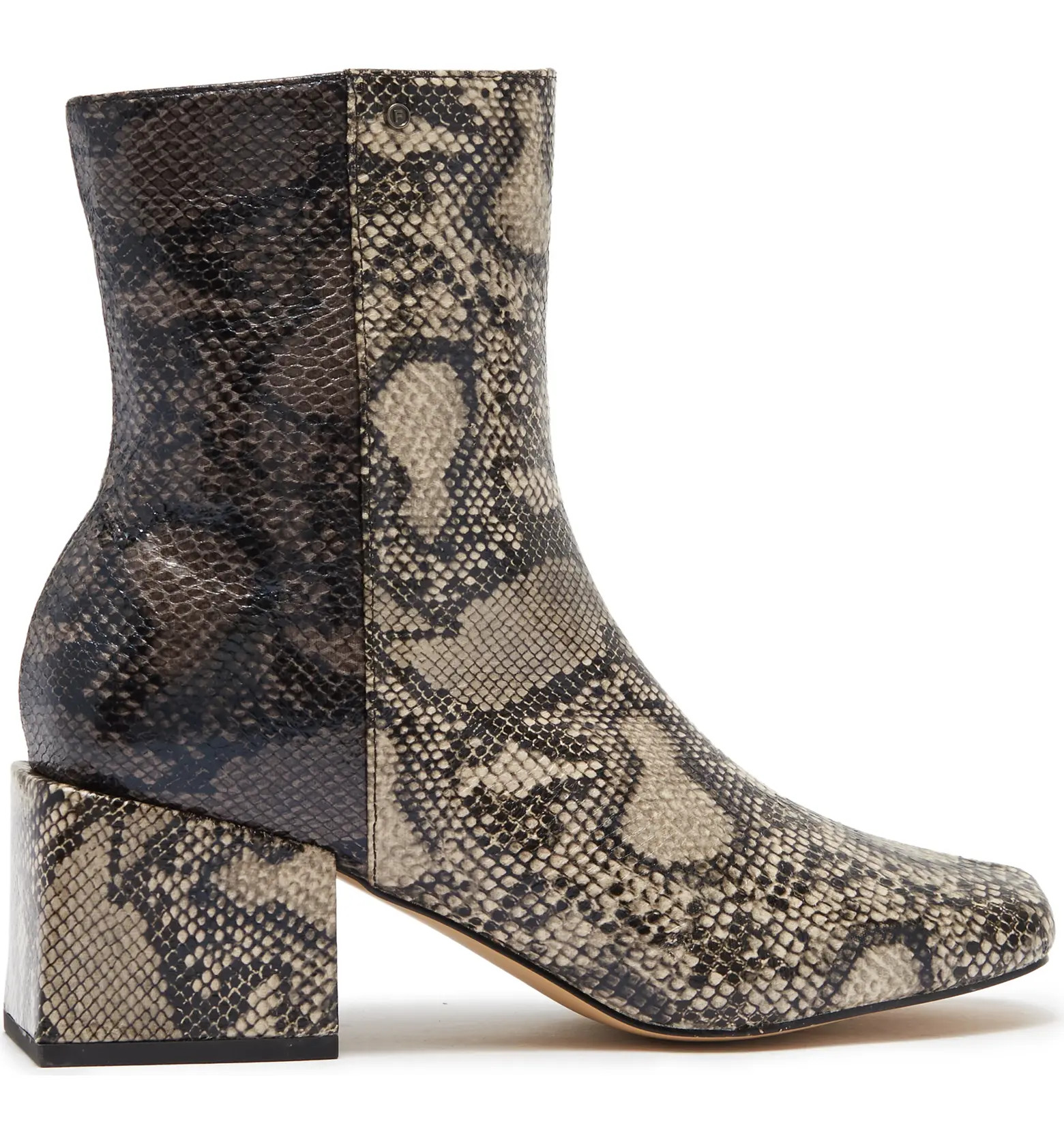 Toni Snakeskin Embossed Block Heel Bootie | Nordstrom Rack