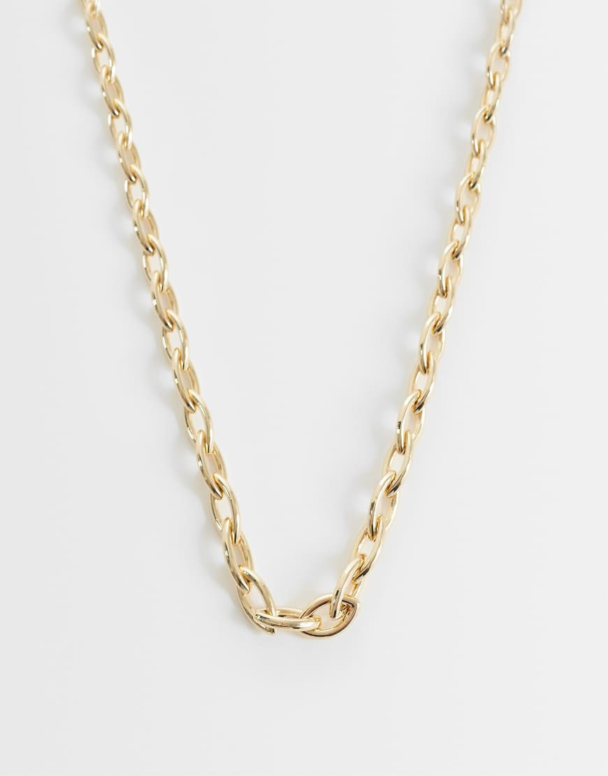 ASOS DESIGN oval link chain necklace in gold | ASOS (Global)