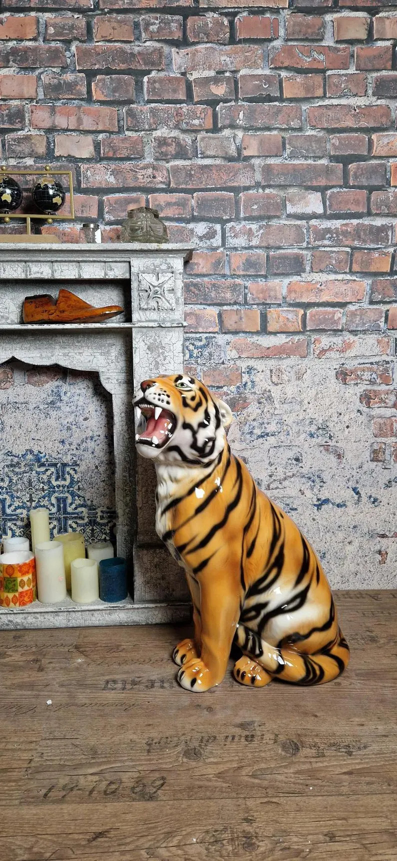 Exclusive Decorative Tiger Statue, 70 Cm, Ceramic, Handmade in Italy - Etsy | Etsy (Global)