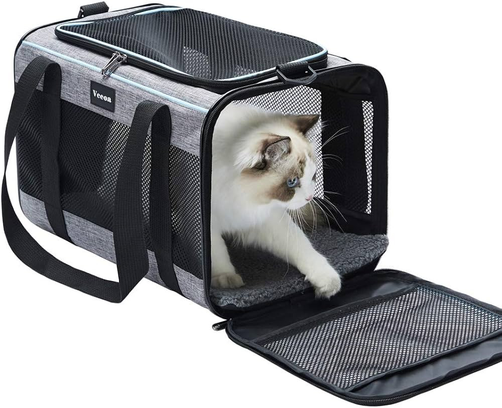 Vceoa 17.5x11x11 Inches Cat, Dog Carrier for Pets Up to 16 Lbs, Soft-Sided Cat Bag Animal Carrier... | Amazon (US)