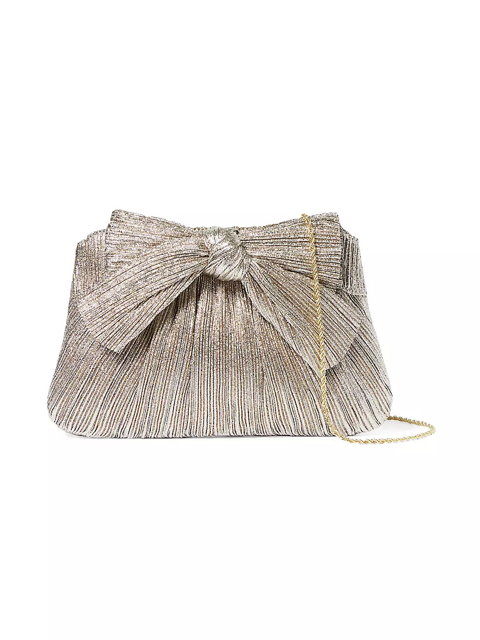 Rayne Pleated Lamé Bow Clutch | Saks Fifth Avenue