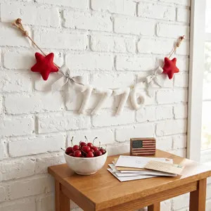 Felt 1776 Banner, 4th of July signs, White Felt Decor, America 250 years | Etsy (Global)