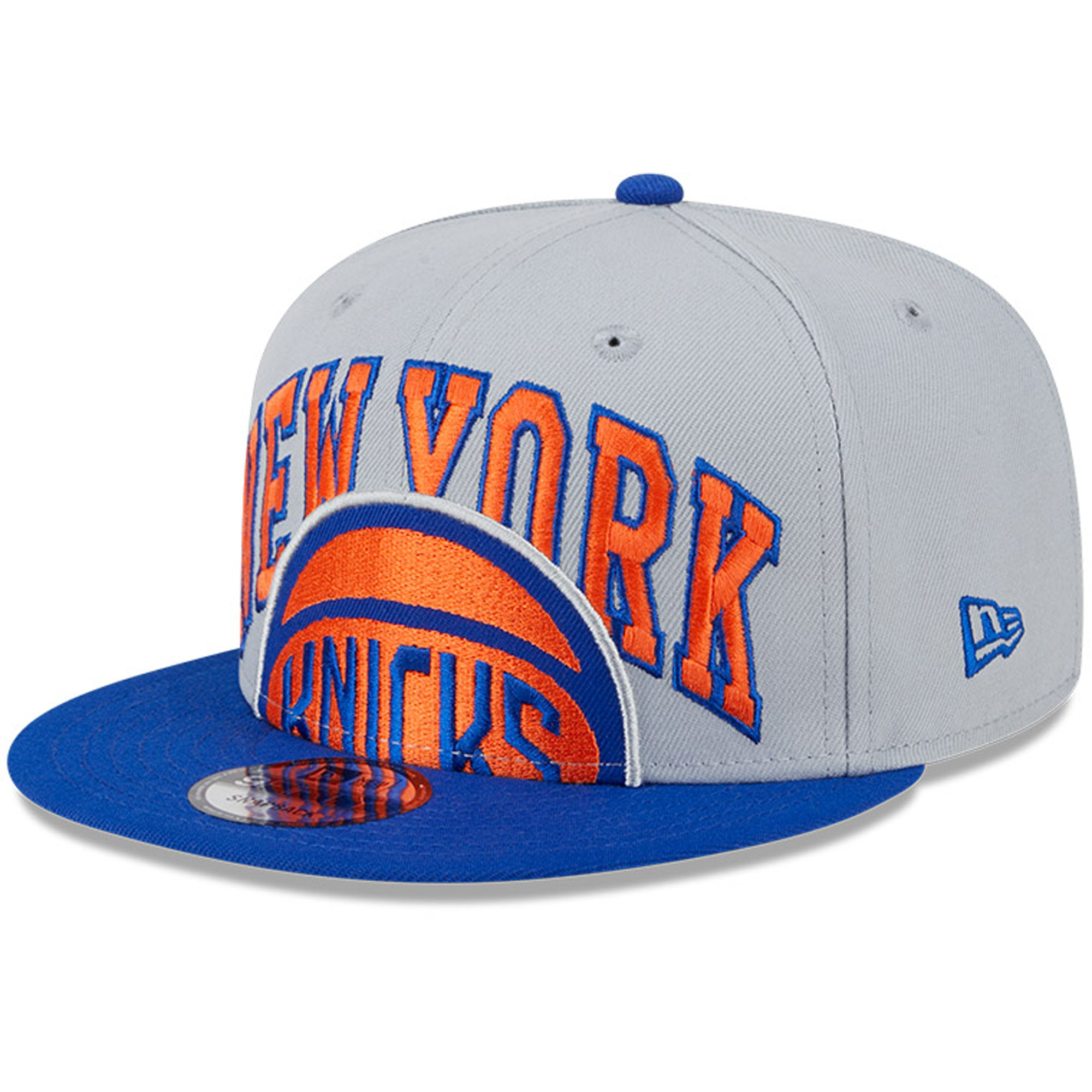 Men's New Era Gray/Blue New York Knicks Tip-Off Two-Tone 9FIFTY Snapback Hat | Fanatics
