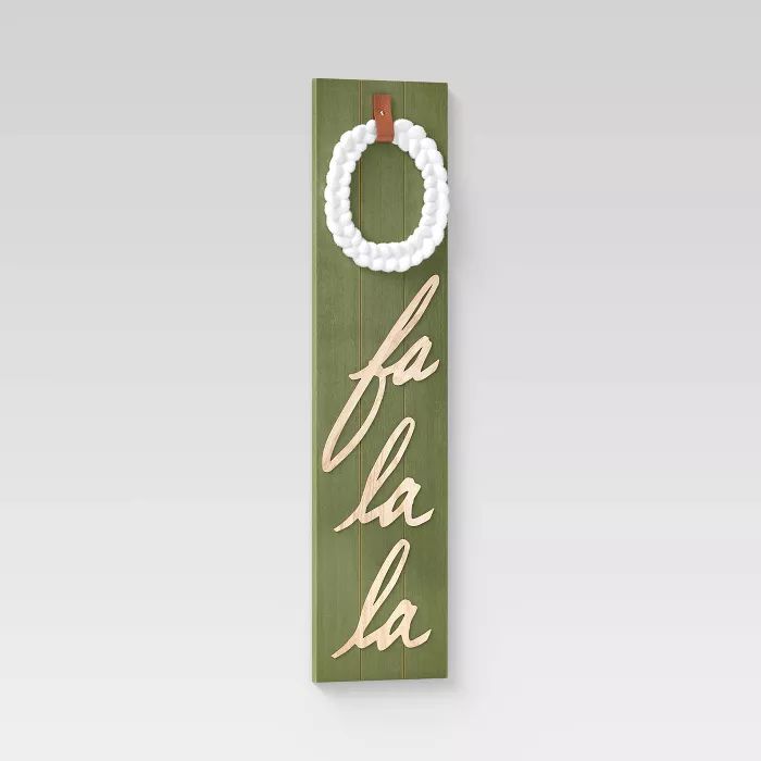 Fa La La Leaner Wood Sign Green - Threshold™ | Target