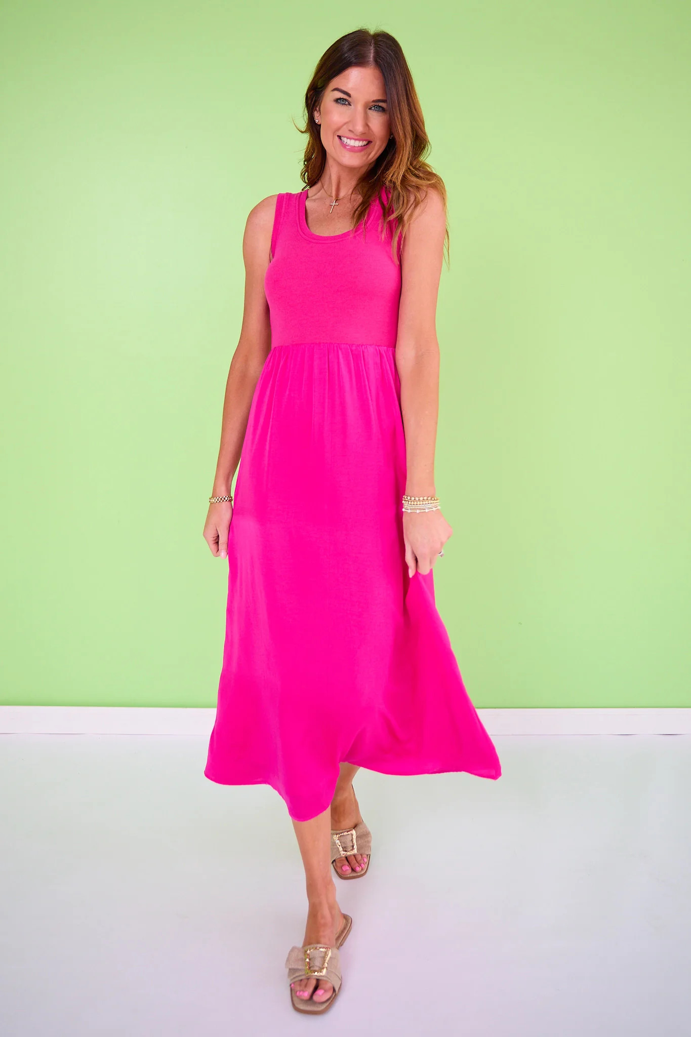 SSYS Helena Bra Tank Dress In Magenta | SSYS