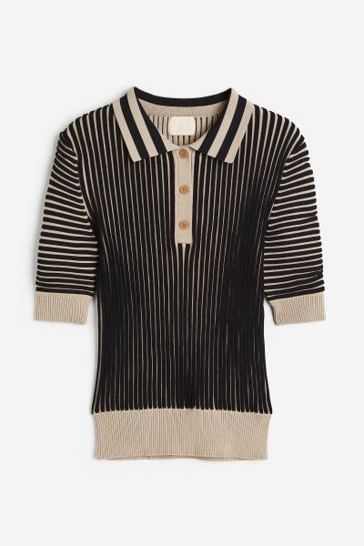 Rib-knit polo shirt | H&M (DE, AT, CH, DK, NL, NO, FI)