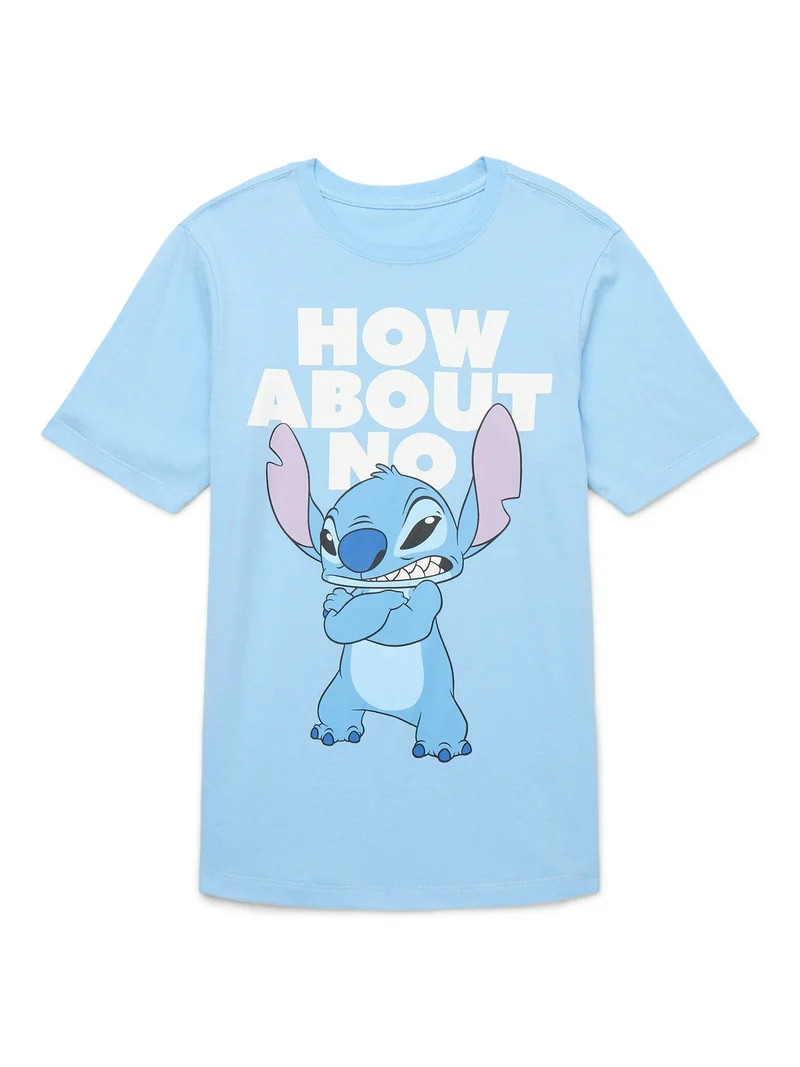 Lilo & Stitch Boys Stitch How About No Graphic T-Shirt, Sizes 4-18 | Walmart (US)