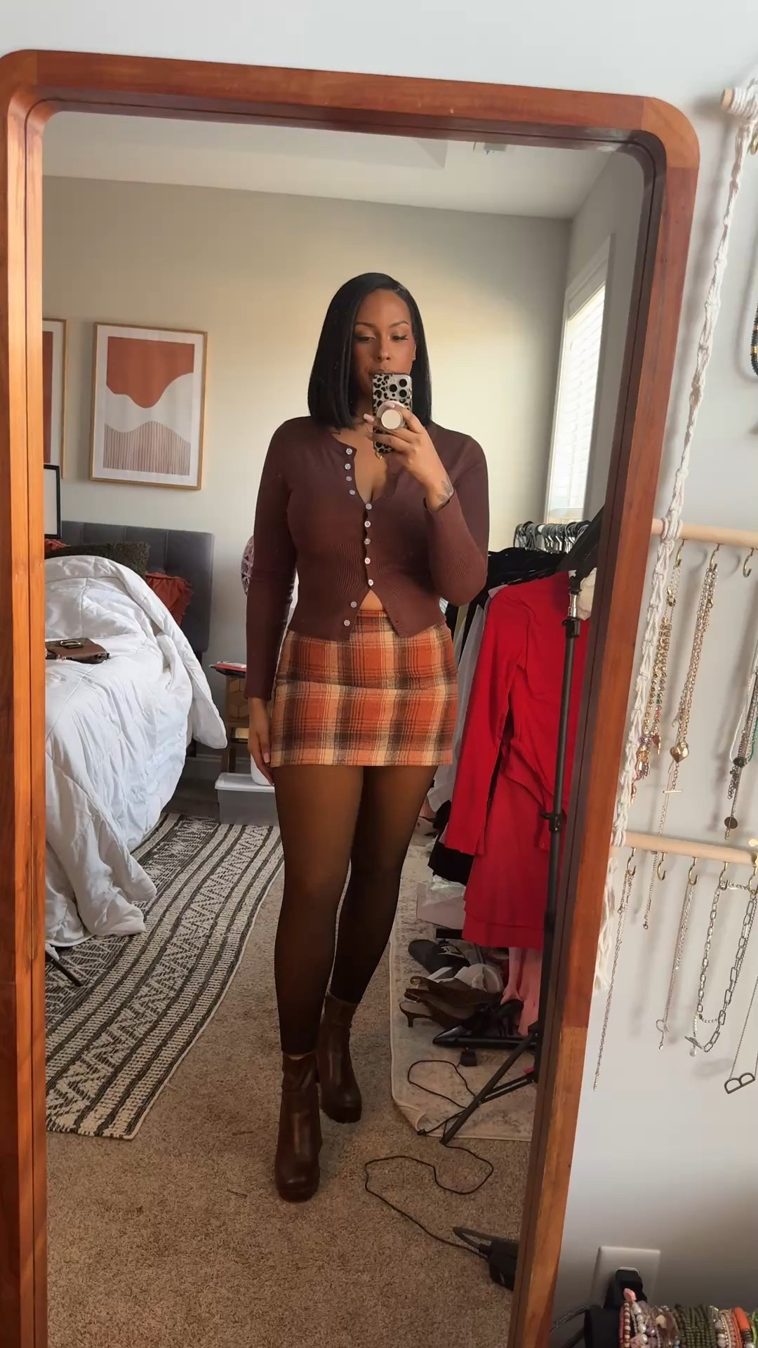 Went with a Fall coded look for Valentine’s Day 🤎 I love a mini skirt. When I get overwhelmed with getting dressed, I know that a mini skirt, tights, ankle boots and a top will do me right every time. 

#LTKTall #LTKootd #LTKBeauty