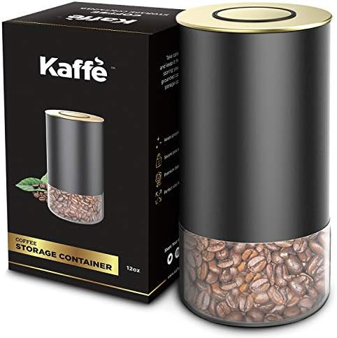 Glass Storage Coffee Container by Kaffe - BPA Free Stainless Steel Canister with Airtight Lid (12... | Amazon (US)