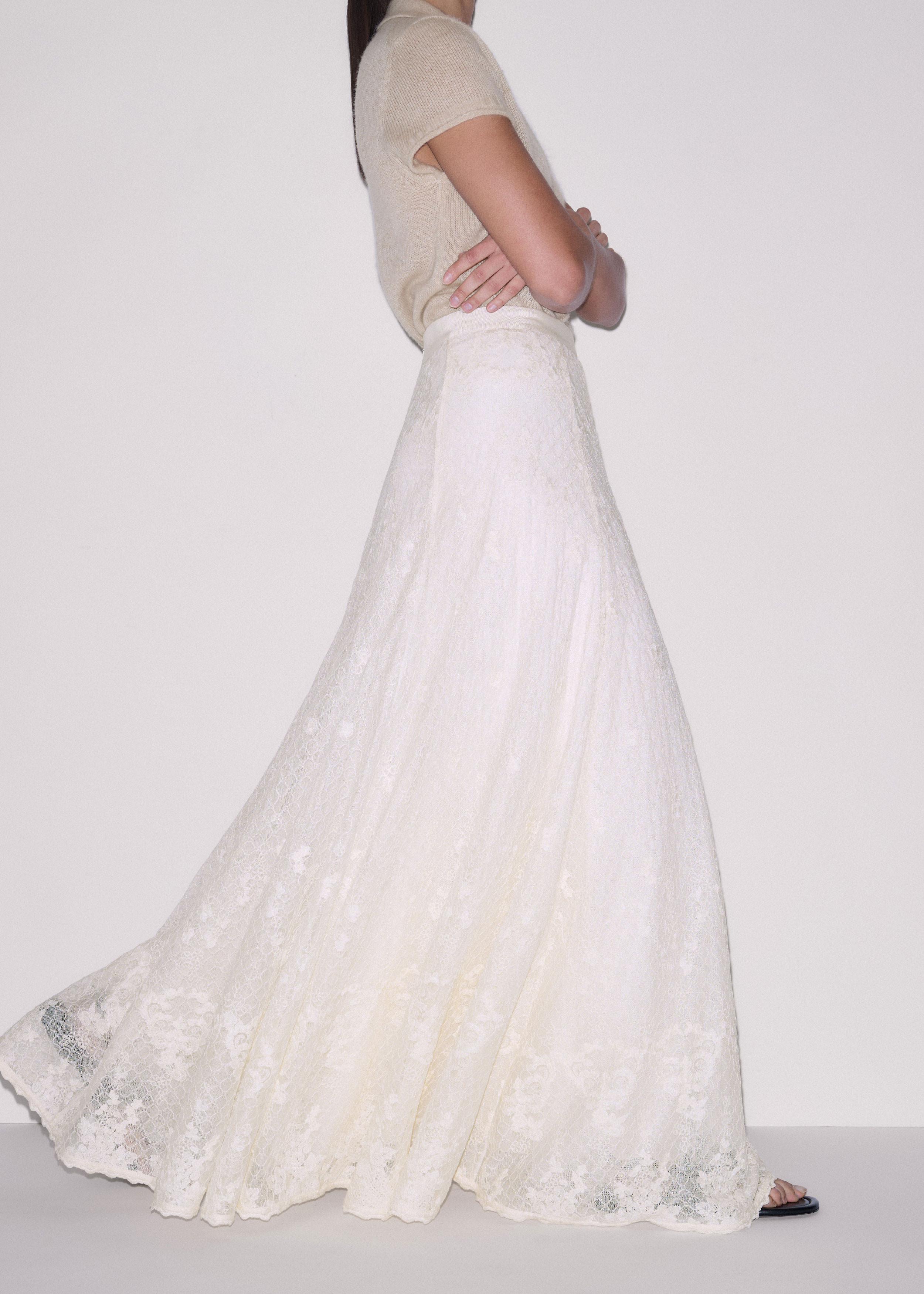 A-Line Maxi Skirt Embroidered Tulle | ME+EM Global (Excluding US)