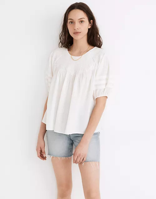 Embroidered Smocked Top | Madewell
