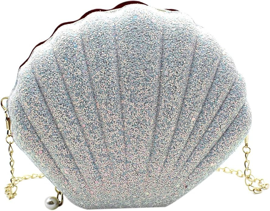 ANKOMINA Glitter Sequin Small Shell Shape Shoulder Handbags Phone Money Pouch Chain Crossbody Pur... | Amazon (US)