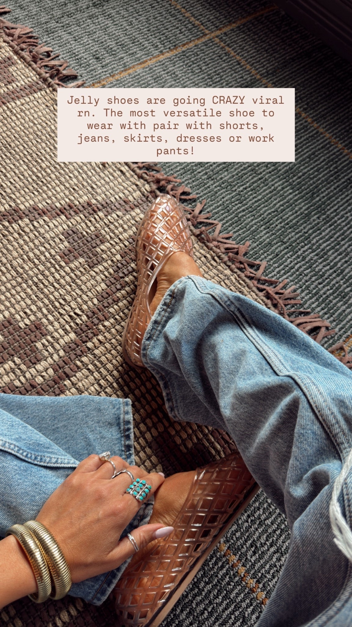 Jelly shoes are versatile + trending for any outfit. I love how I can wear with jeans, shorts, skirts, dresses and work wear & look put together. Look designer but on Amazon! 👏🏼📦👀 

#LTKgrwm #LTKootd #LTKdayinmylife