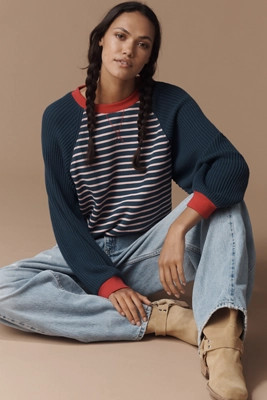 The Niki Knit-Sleeve Bubble Sweatshirt | Anthropologie (US)