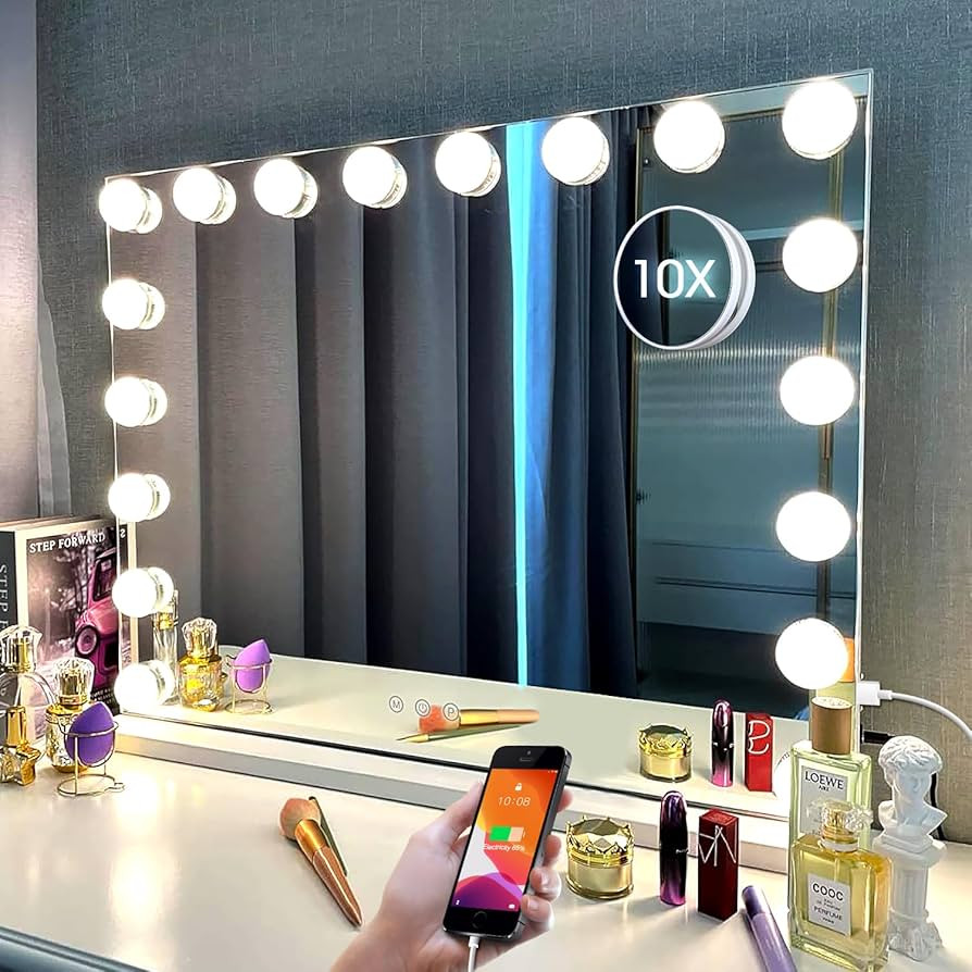 Kottova Vanity Mirror with Lights-Large Makeup Mirror Hollywood Lighted Mirror with 18 LED,3 Colo... | Amazon (US)