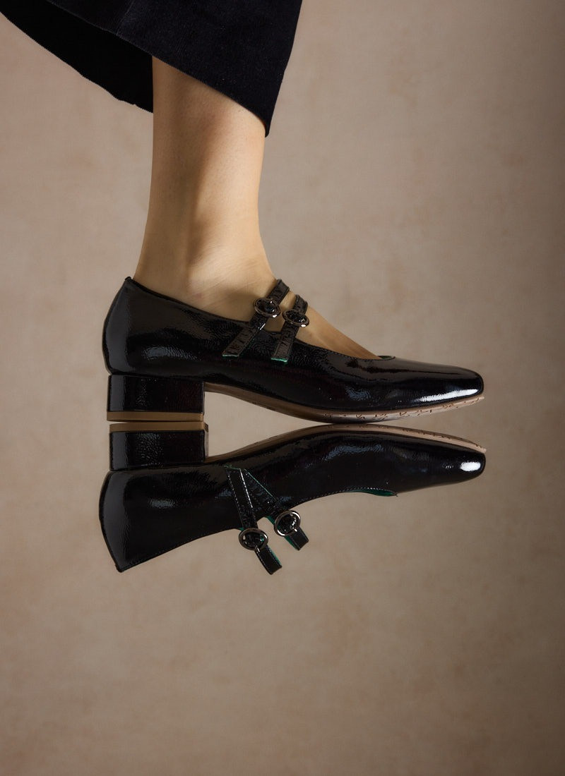 Paris Patent Leather Mary Jane Shoes - Black | Joanie
