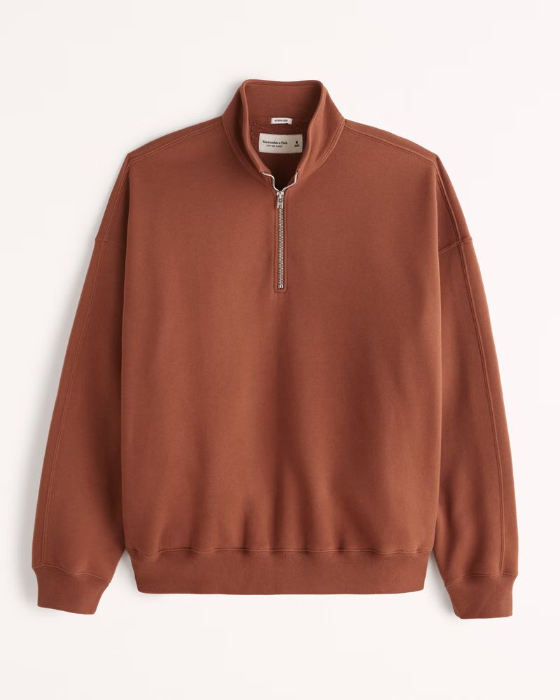 Essential Oversized Quarter-Zip Sweatshirt | Abercrombie & Fitch (US)