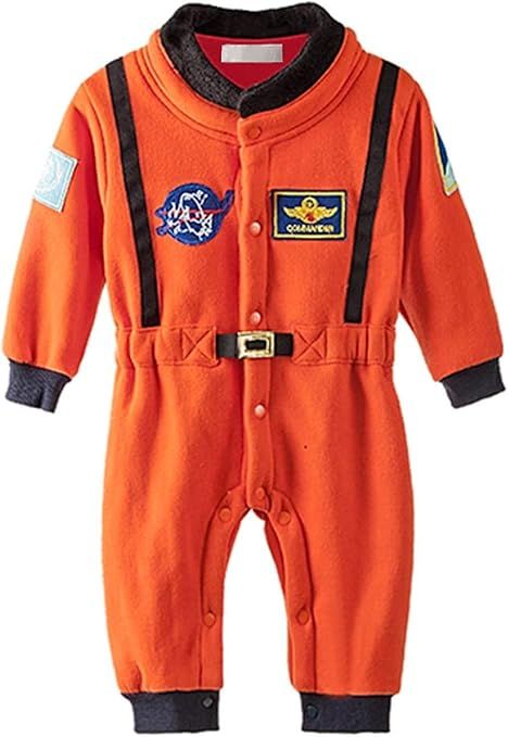Bilo Design Baby Toddler Boy Orange Astronaut Fleece Costume Jumpsuit Cosplay Party Halloween Bab... | Amazon (US)