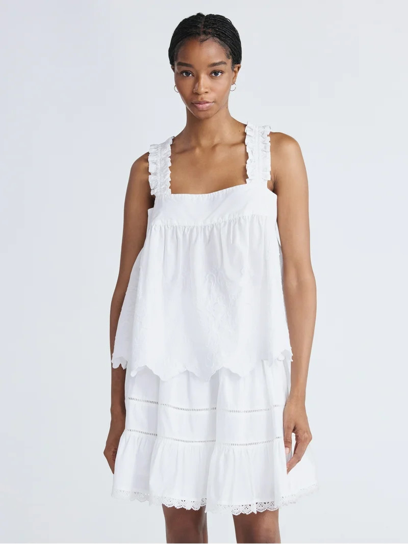 Free Assembly Woman Sleeve Eyelet Top Size-XS to XXL | Walmart (US)