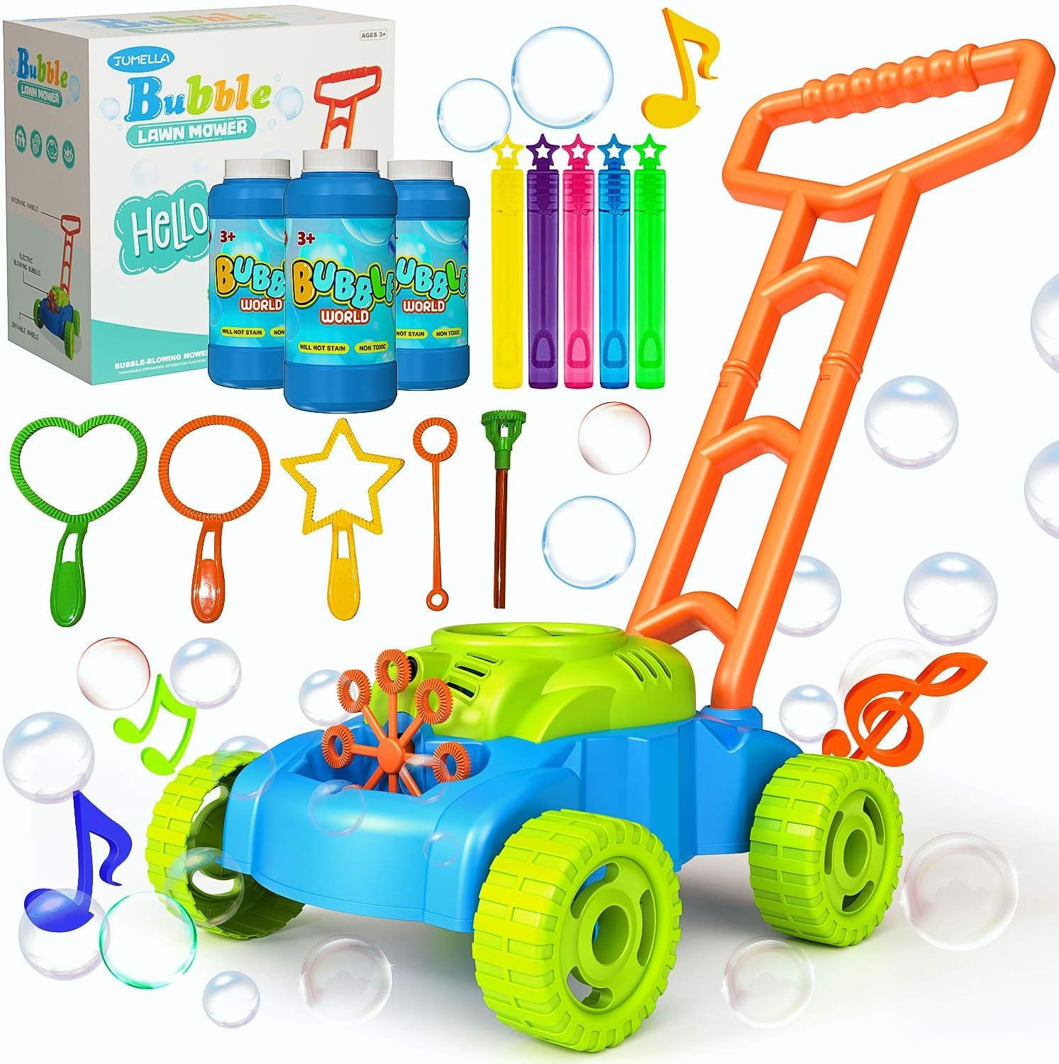 JUMELLA Lawn Mower Bubble Machine for Kids - Automatic Bubble Mower with Music, Baby Activity Wal... | Amazon (US)
