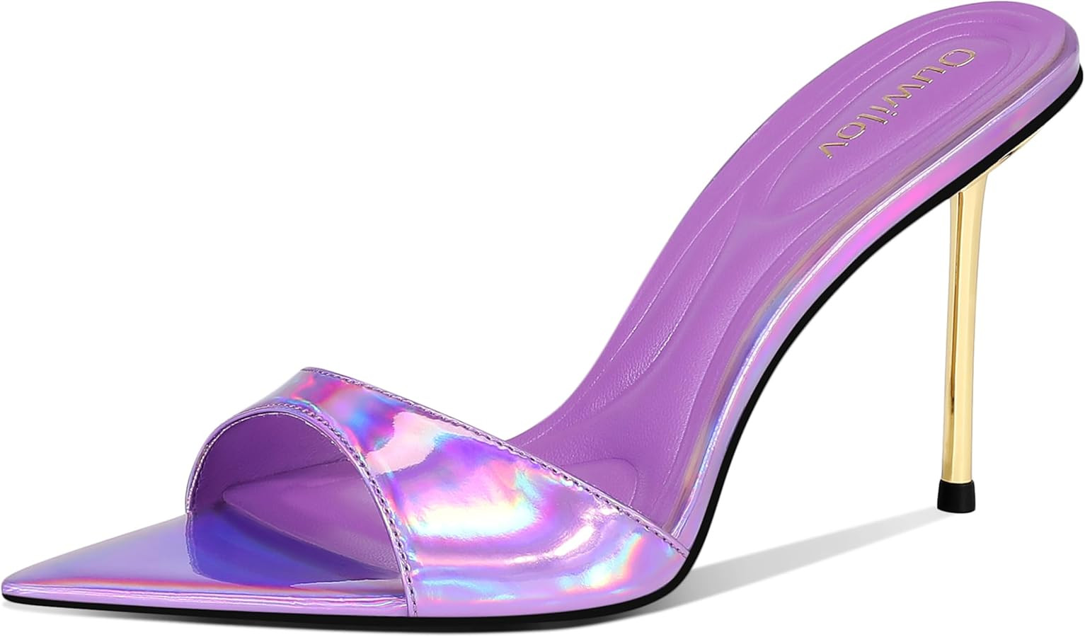 Women's Gold Pointed Toe High Heel Sandals Metallic Stiletto | Amazon (US)