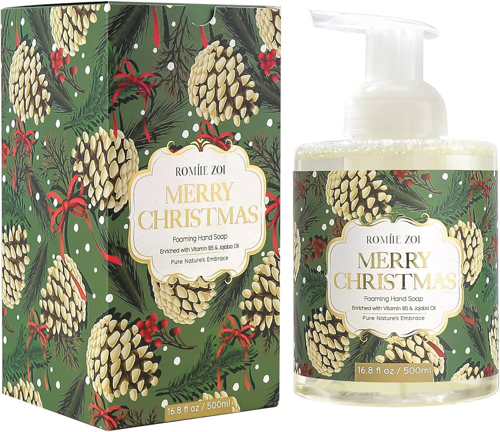 ROMIIE ZOI Christmas Foaming Hand Soap with Gift Box- Merry Christmas Design, Infused with Fresh ... | Amazon (US)