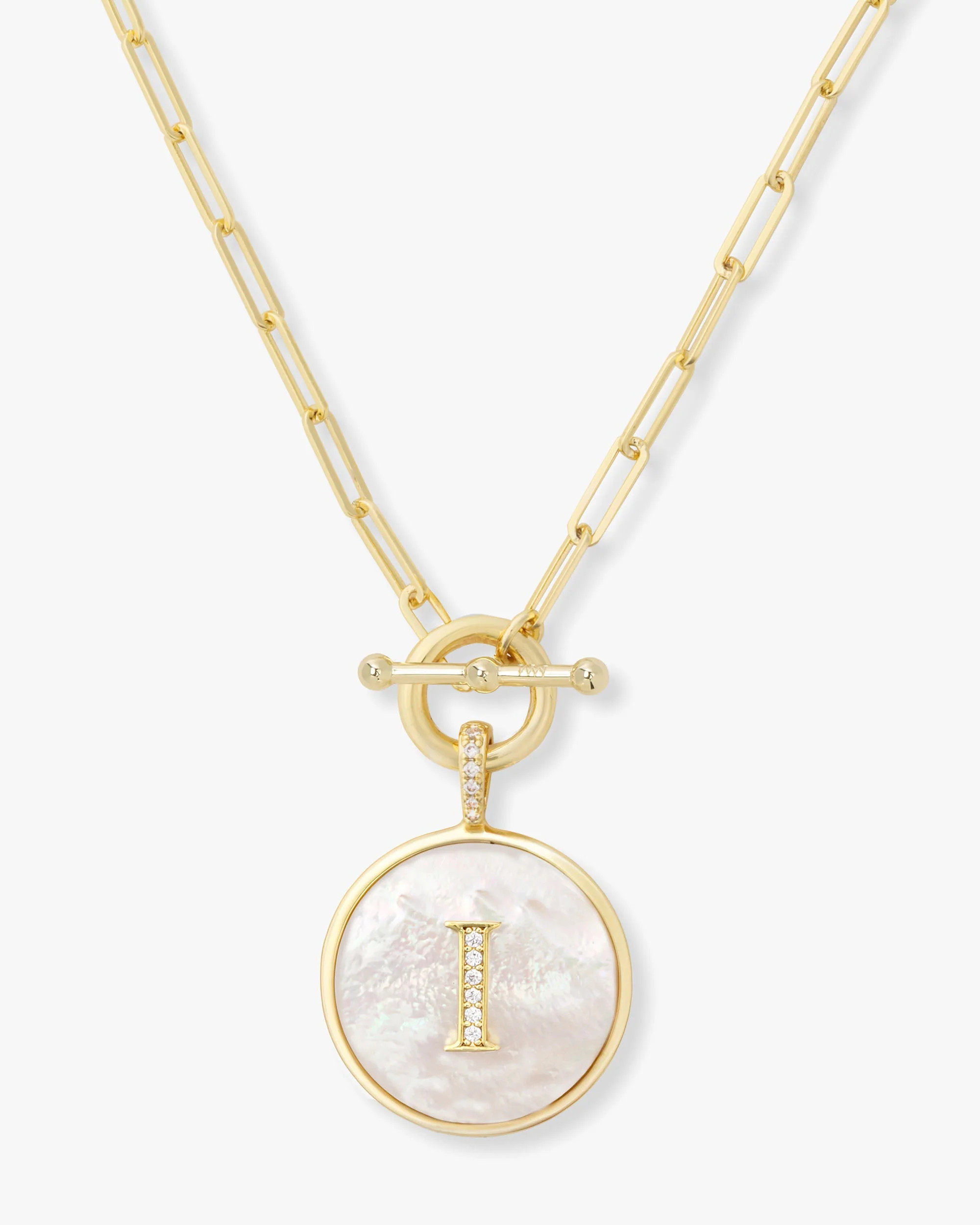 Love Letters Medallion Necklace - Gold - I | Melinda Maria Jewelry