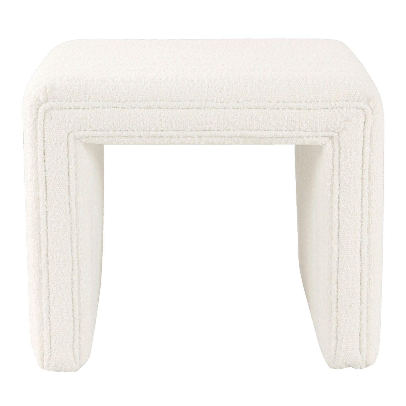 Kilburn Square Channel Tufted U Shaped Upholstered Ottoman | World Market