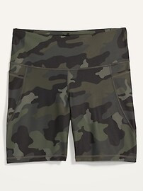 High-Waisted Elevate Powersoft Side-Pocket Plus-Size Biker Shorts -- 8-inch inseam | Old Navy (US)