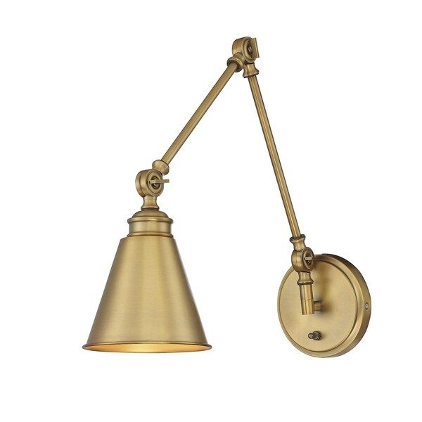 Savoy House Morland Warm Brass Metal 1-light Adjustable Sconce With Plug | Bed Bath & Beyond