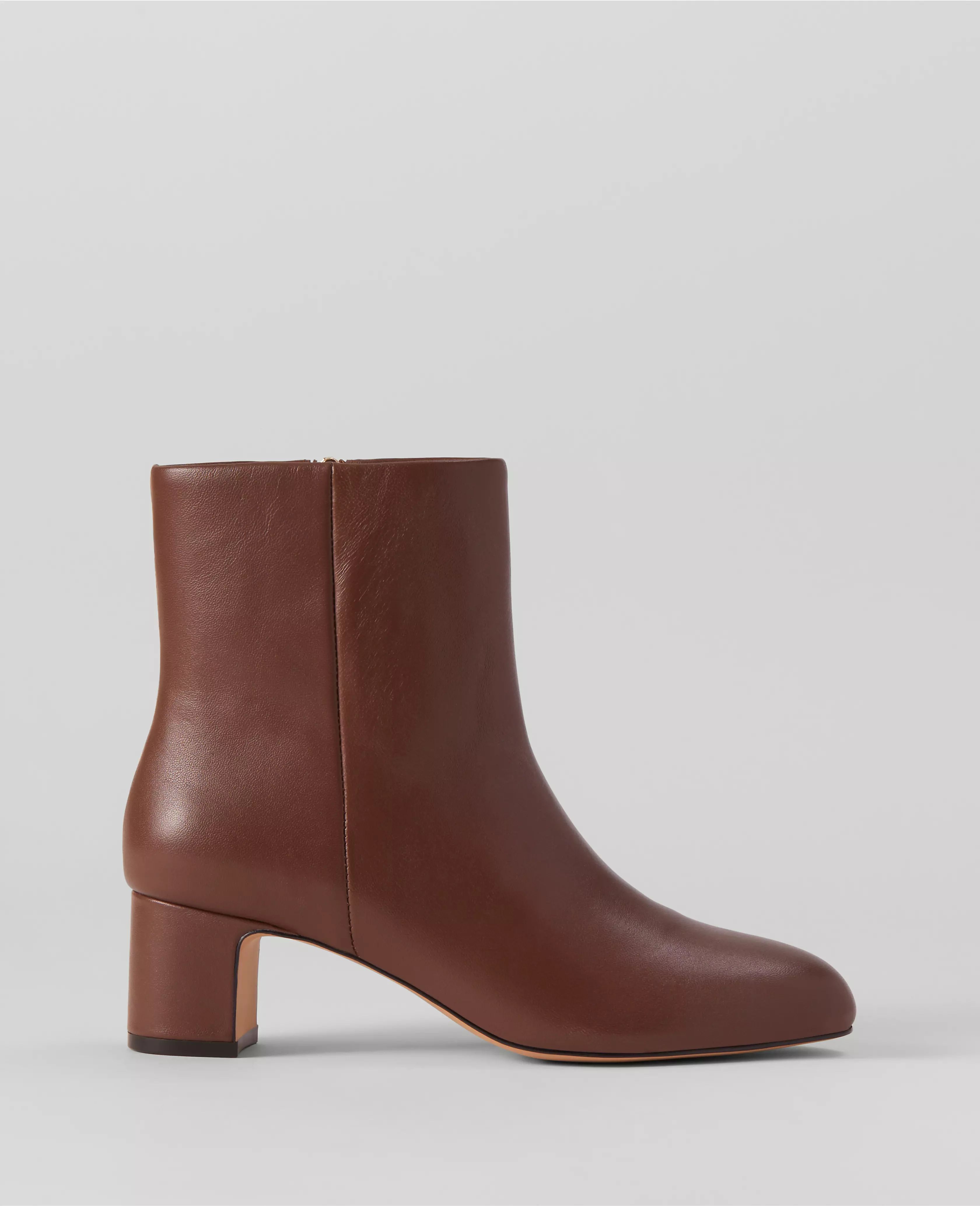 Block Heel Leather Bootie | Ann Taylor (US)