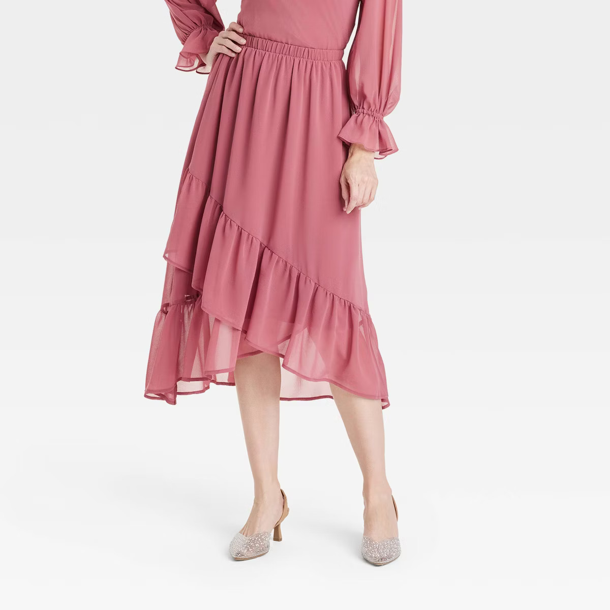 Women's Ruffle Midi Skirt - A New Day™ | Target
