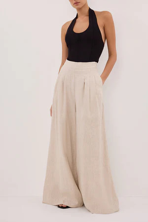CODY NATURAL WIDE LINEN PANT | DISSH