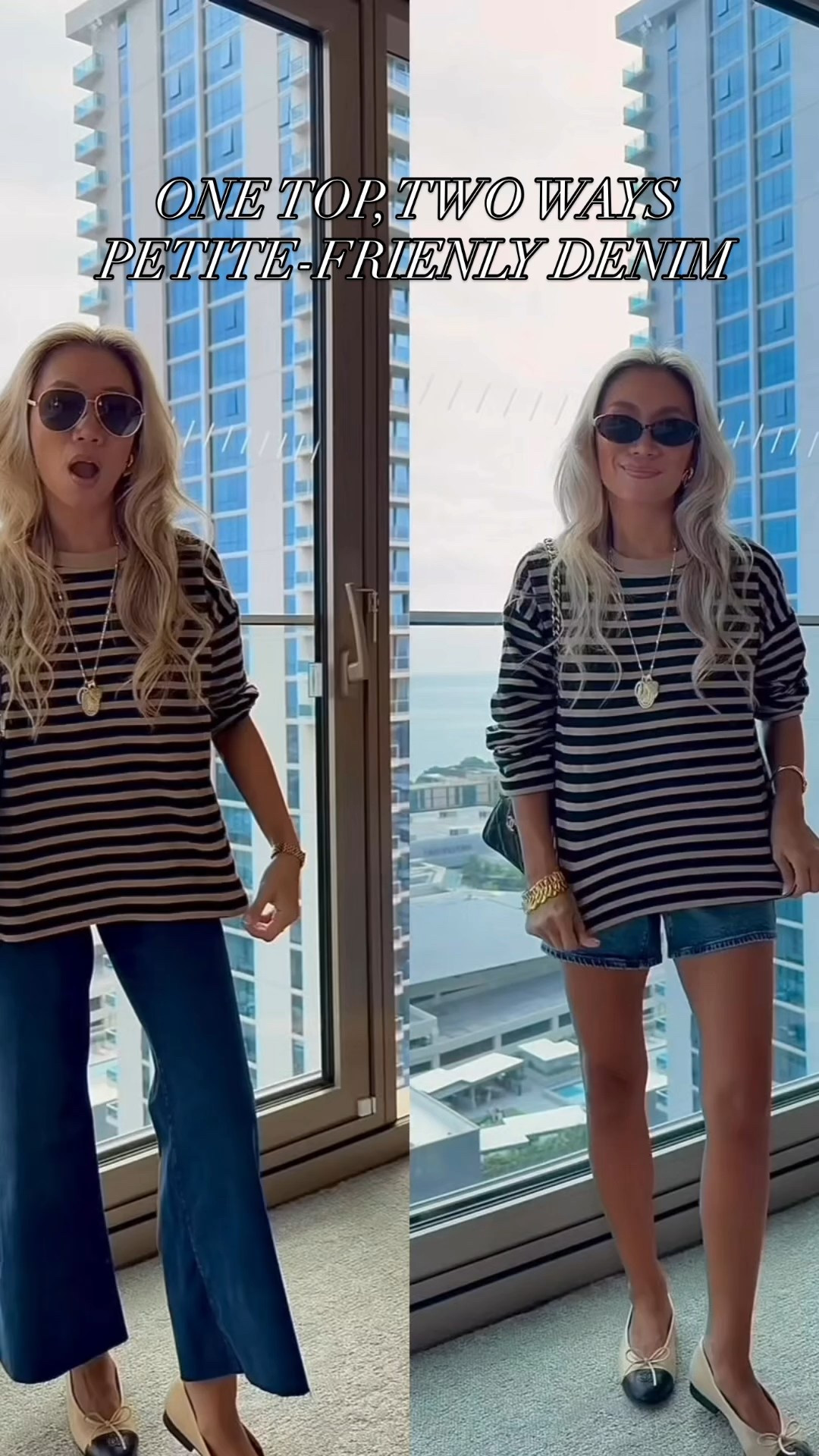 One top, two ways, perfect denim I lovvvvveee. Wearing a size xs top, 24 jeans and shorts. Order true to size. The jeans have TONS of stretch. 

#LTKSeasonal #LTKStyleTip #LTKPetite