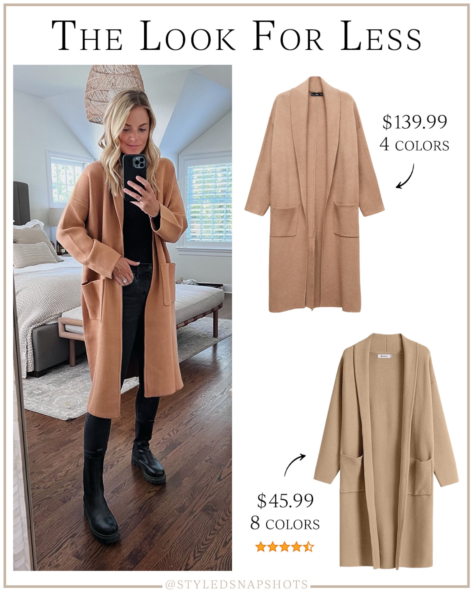 Best selling coatigan was restocked in 4 new colors! I also found a look for less option under $50 with great reviews and it’s available in 8 colors. 
•I wear size small in mango coatigan and it fits oversized 
•bodysuit, size small 
•black skinny jeans, sized down 1
•boots, tts, I’m a 7.5 & went size 38

fall outfit, fall style 

#LTKunder100 #LTKstyletip #LTKSeasonal