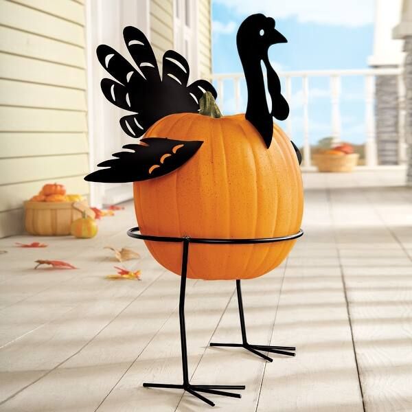 Metal Turkey Pumpkin Holder Stand - 5 pc - 9.750 x 9.750 x 4.000 | Bed Bath & Beyond