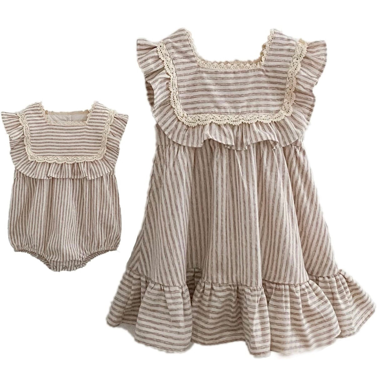 Matching girl outfits for baby and little girl! We got these for pictures but they didn’t come in time so we will be using them for actual Mother’s Day! We of course got them delivered 5 hours after pictures and they’re SO cute 🥹

#LTKBaby #LTKKids #LTKFamily