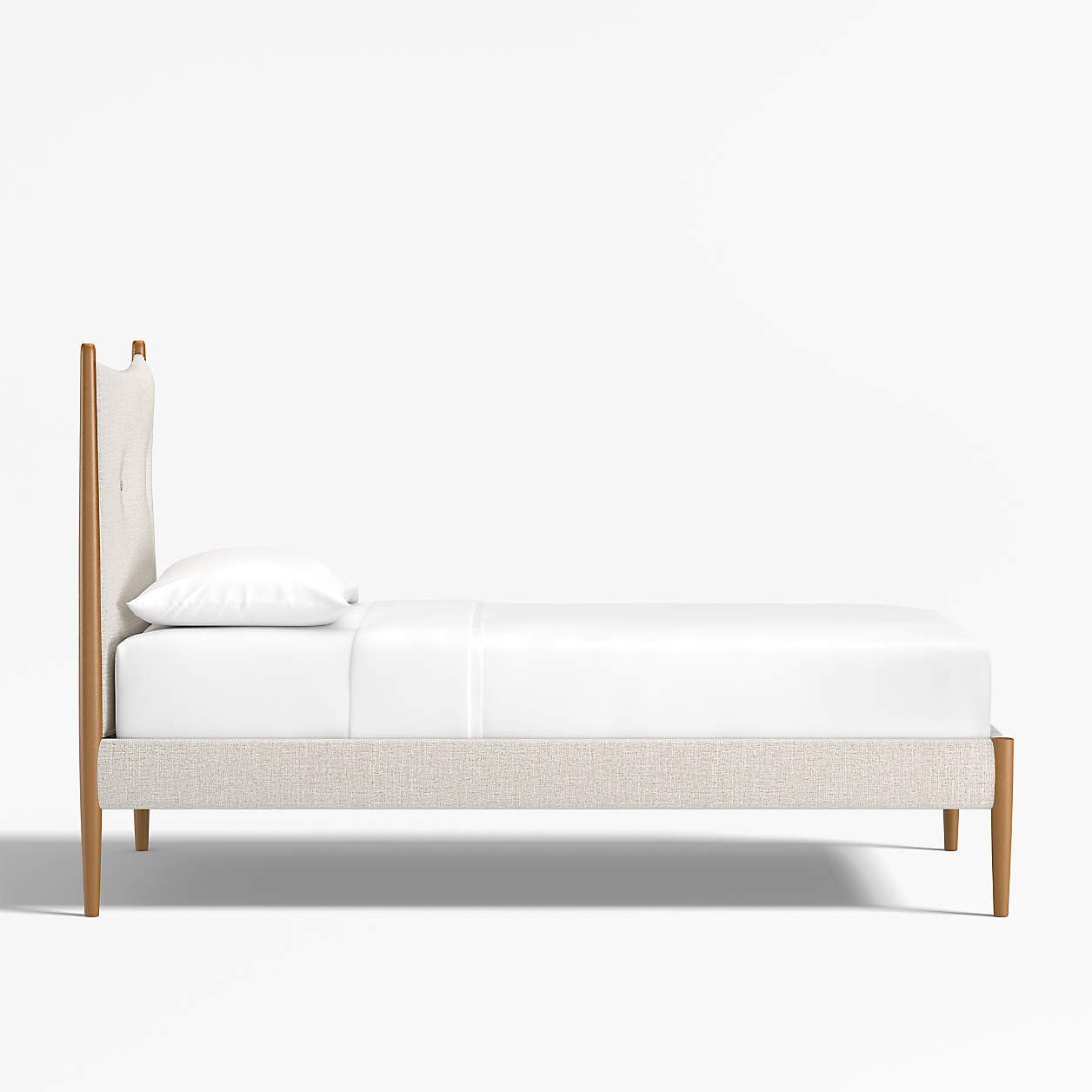 Hampshire Natural Upholstered Kids Full Bed + Reviews | Crate & Kids | Crate & Barrel