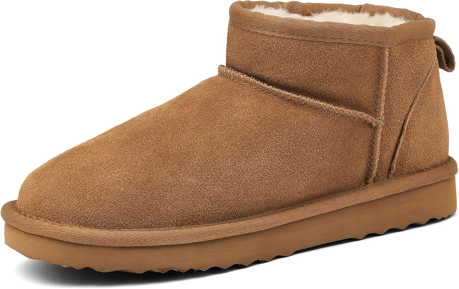 Mini Boots Women Fashion Ankle Boots Genuine Suede Winter Snow Boots Faux Fur Lining Booties Ligh... | Amazon (US)