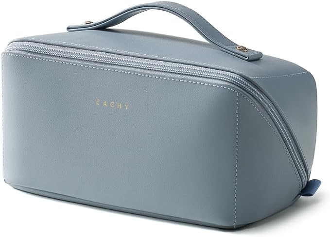 EACHY Travel Makeup Bag,Large Capacity Cosmetic Bags for Women,Waterproof Portable Pouch Open Fla... | Amazon (US)