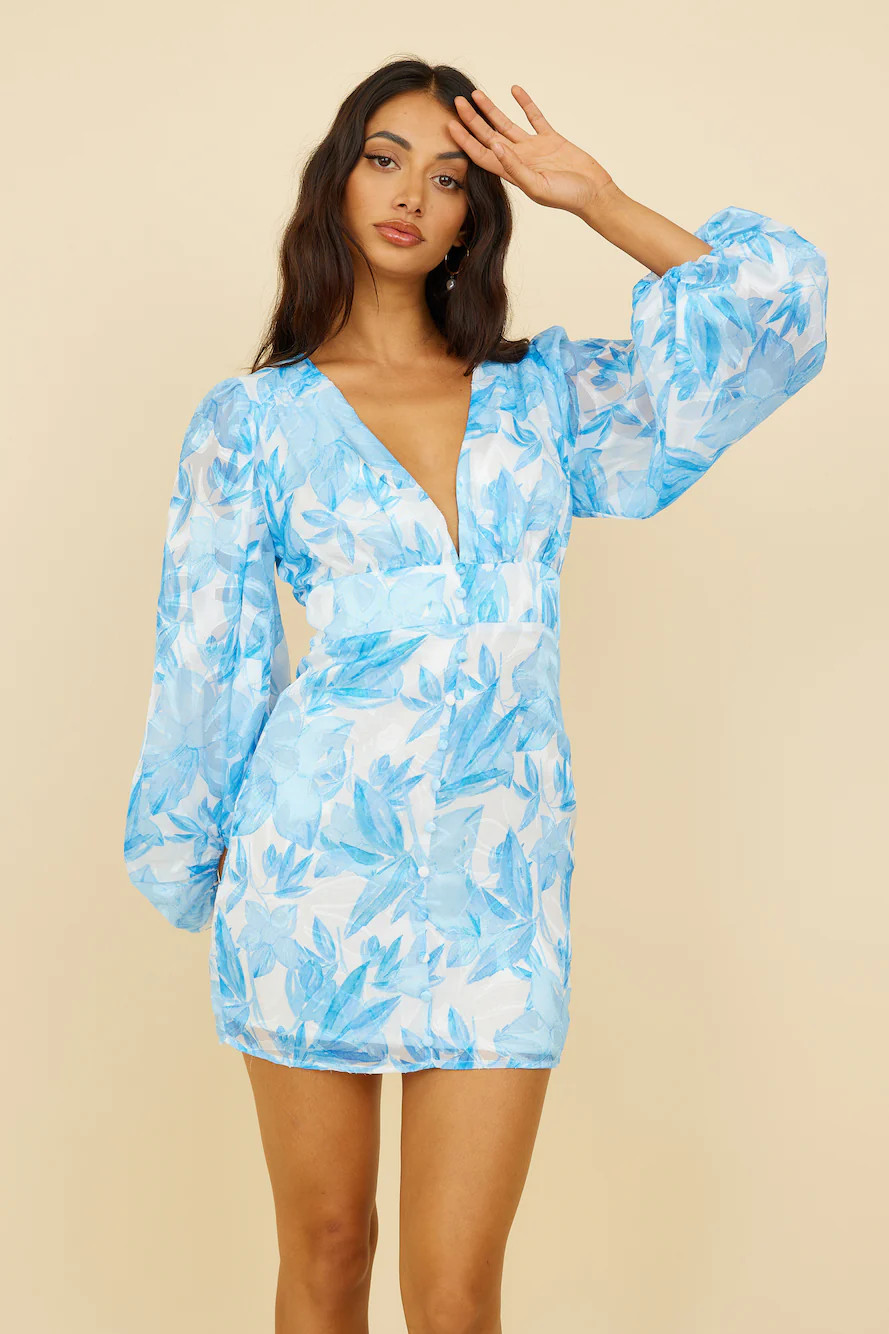 Kiss Kiss Dress Blue | Fortunate One