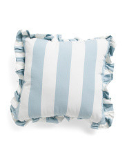 Made In Usa 18x18 Cabana Striped Ruffle Indoor Outdoor Pillow | Throw Pillows | Marshalls | Marshalls