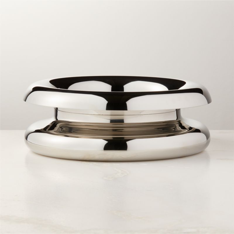 Piero Modern Silver Serving Bowl Large + Reviews | CB2 | CB2