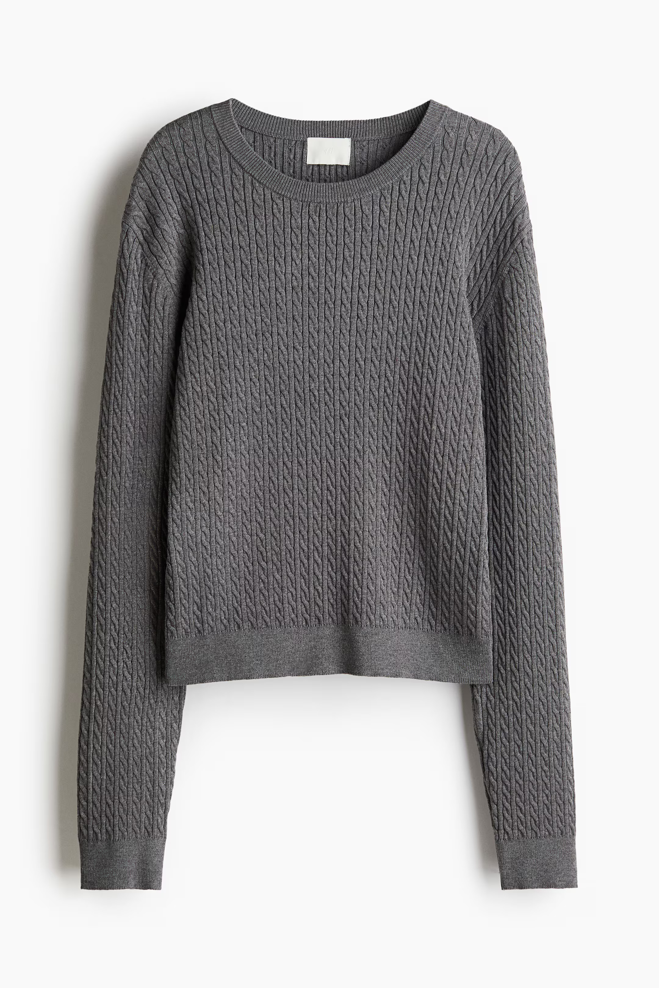 Cable-knit jumper - Dark grey marl - Ladies | H&M GB | H&M (UK, MY, IN, SG, PH, TW, HK)
