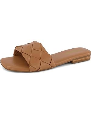 CUSHIONAIRE Women's Franca woven slide sandal +Memory Foam, Wide Widths Available | Amazon (US)