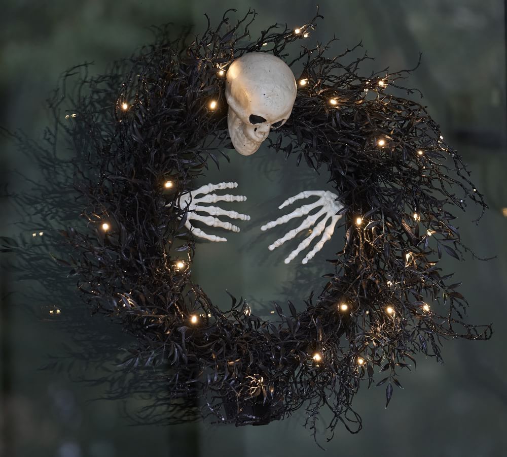 Light Up Skeleton Wreath | Pottery Barn (US)