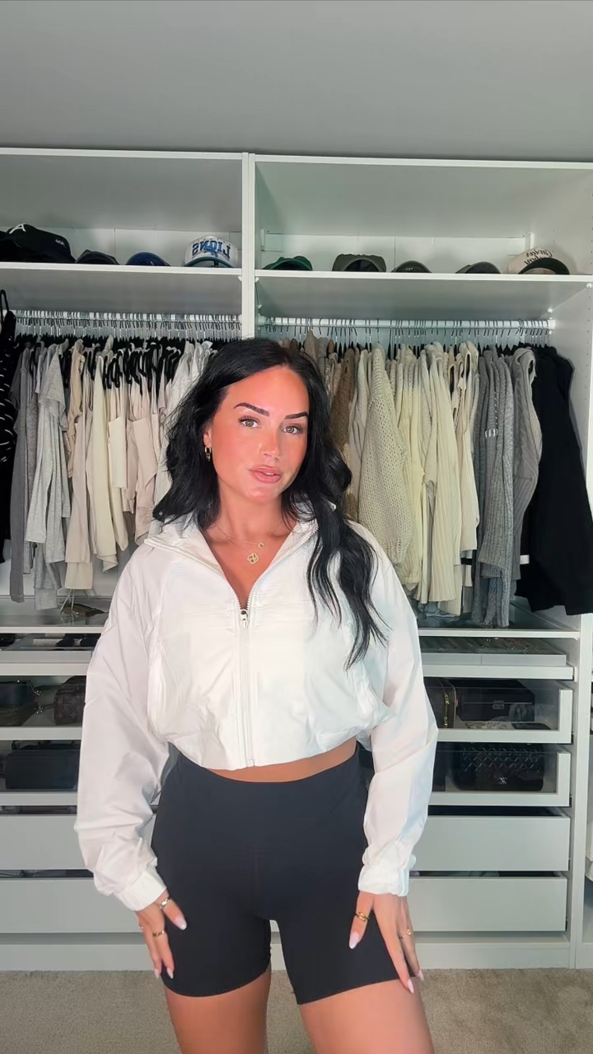 Alo lightweight jacket 🤍

My sizing 5’7, 145lbs, 32dd
I’m wearing a size small jacket, size 4 shorts 

#LTKU #LTKStyleTip #LTKActive