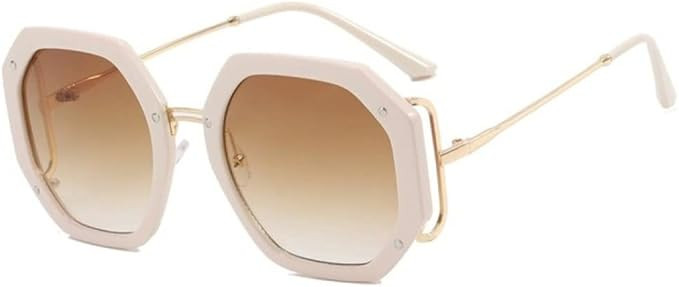 Octagon Irregular Sunglasses Women Vintage Shades Sun Glasses Frame UV400 Eyewear | Amazon (US)